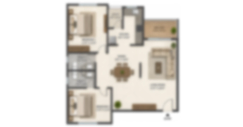 Richmond County Bhiwandi 3 BHK Floor Plan